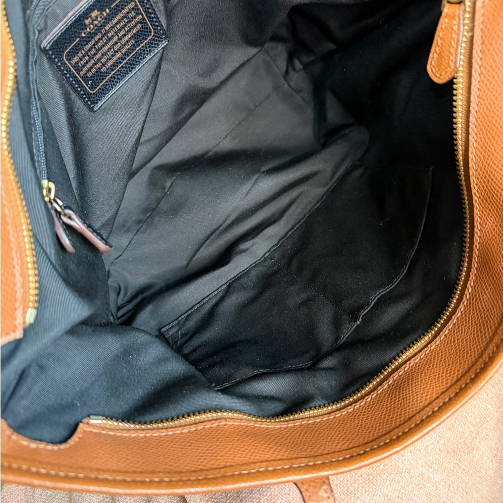 Coach City Zip Tote in light saddle brown leather. - Picture 15 of 16